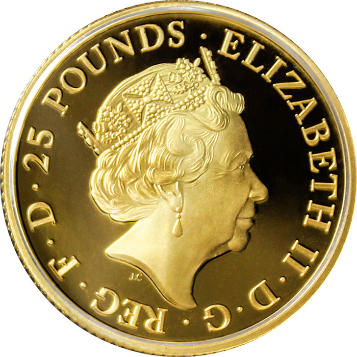 Zadní strana Zlatá minca Unicorn of Scotland 1/4 Oz 2017 Proof