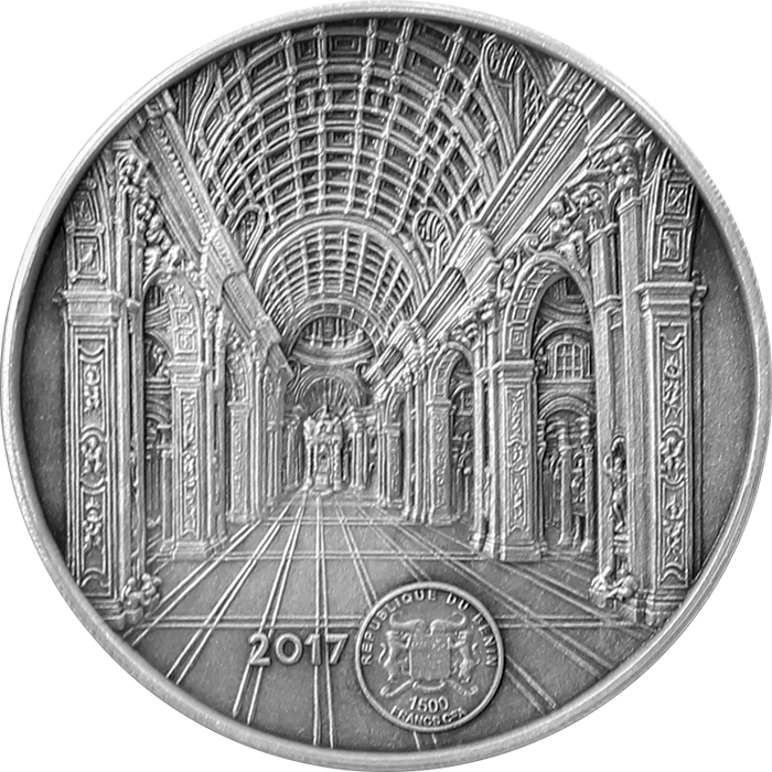 Zadní strana Strieborná minca Infinity Minting - Bazilika svätého Petra 2017 Antique Štandard