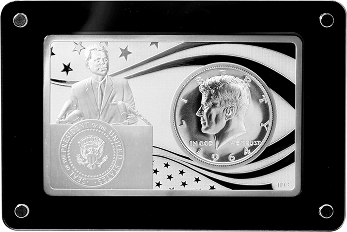 Zadní strana Stříbrná mince John F. Kennedy 100. výročí Exkluzivní edice 2017 Proof
