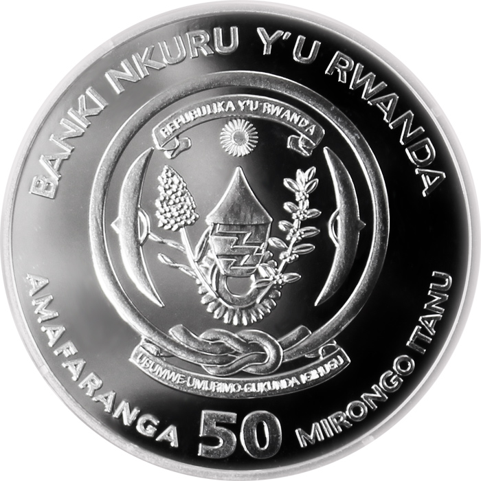 Stříbrná mince 1 Oz Rok Psa Rwanda 2018 Proof