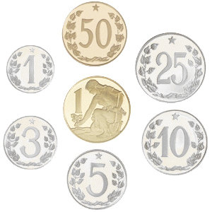 Mince ČSSR - Sada replik oběžných mincí Proof