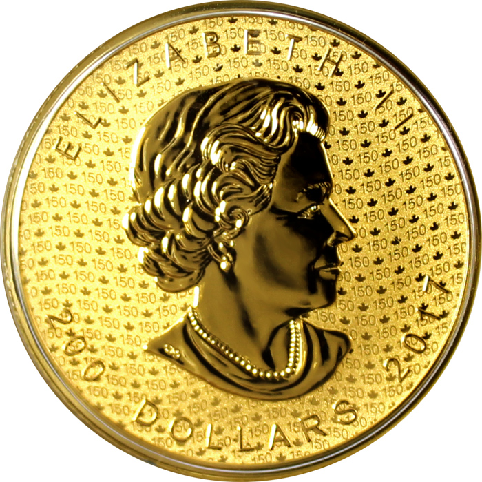 Zlatá mince Iconic Maple Leaf 150. výročí 1 Oz 2017 Reverse Proof (.99999)