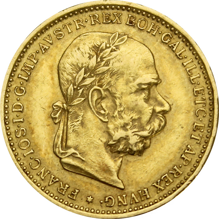 Zlatá mince Dvacetikoruna Františka Josefa I. Rakouská ražba 1899