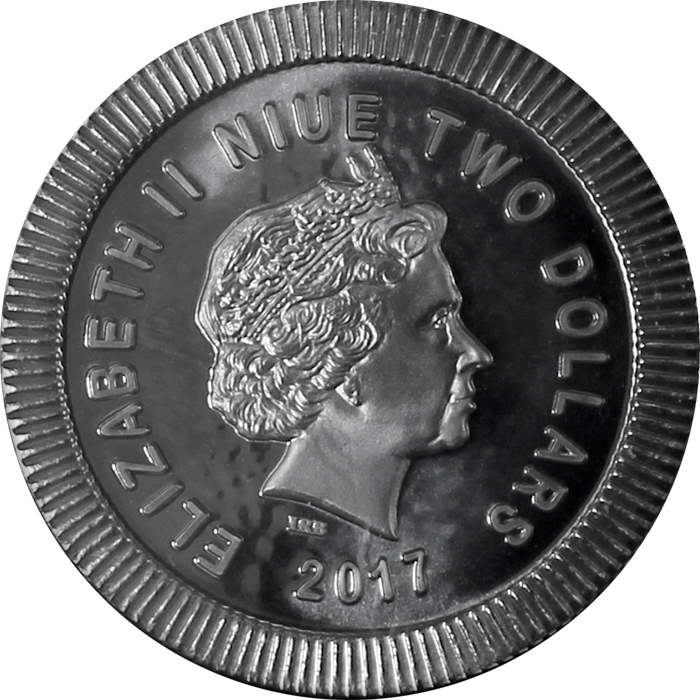 Zadní strana Stříbrná mince pozlacená Athénina Sova 1 Oz Golden Enigma 2017 Standard