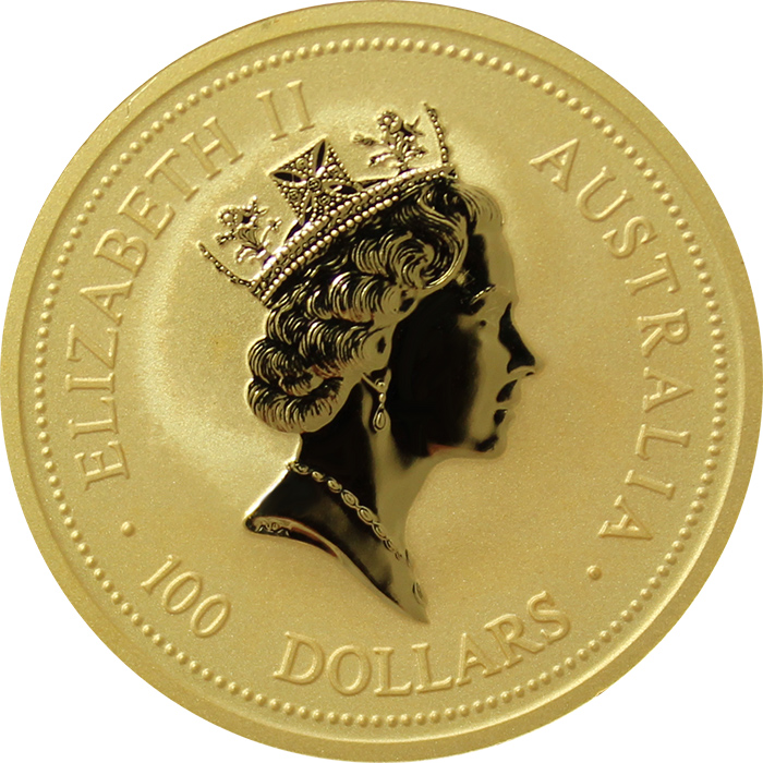 Zadní strana Zlatá investiční mince The Australian Nugget 1998 1 Oz