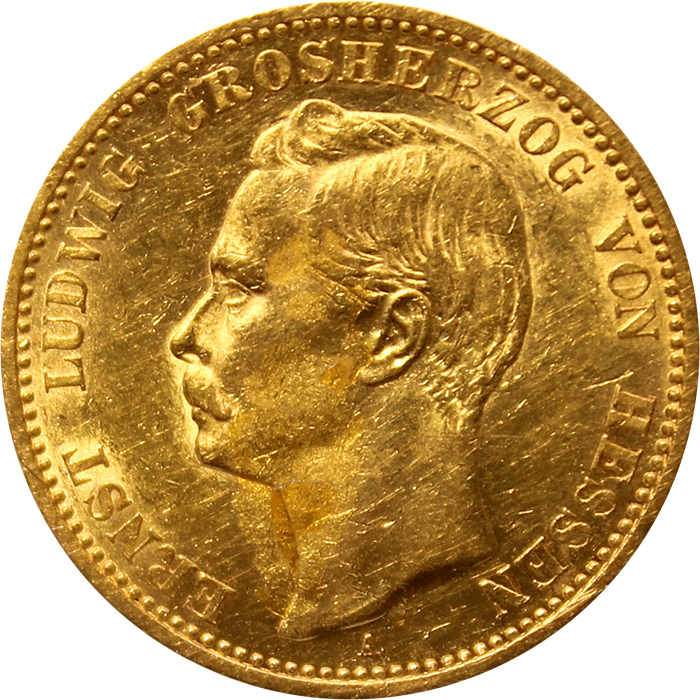 Zlatá mince 20 Marka Arnošt Ludvík Hesenský 1903