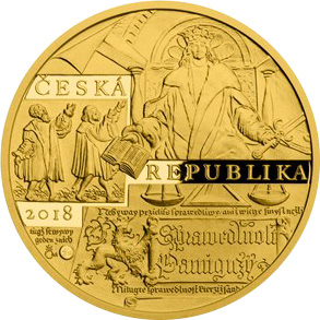Zlatá půluncová medaile Vydání Klaudyánovy mapy 2018 Proof