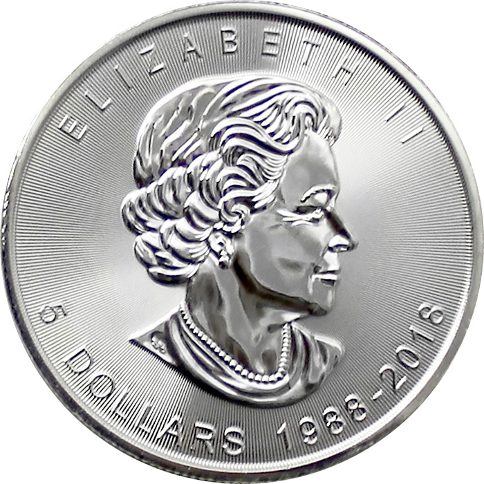 Stříbrná investiční mince Maple Leaf 1 Oz - 30. výročí 2018