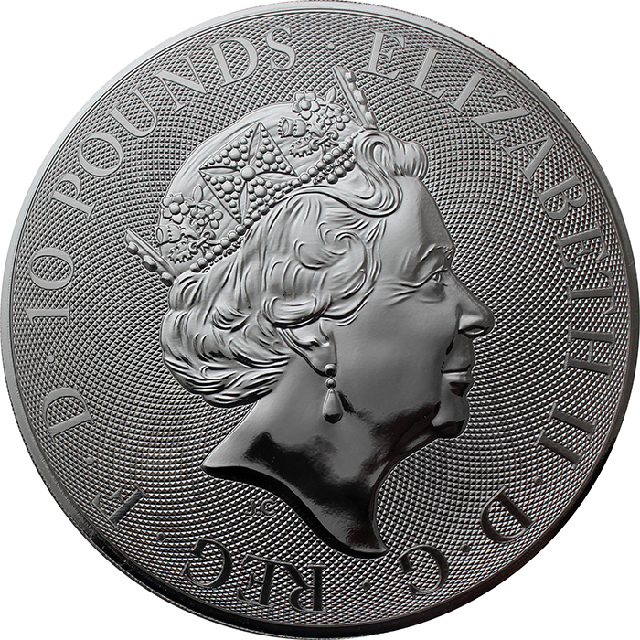 Stříbrná investiční mince The Queen's Beasts Red Dragon 10 Oz 2018