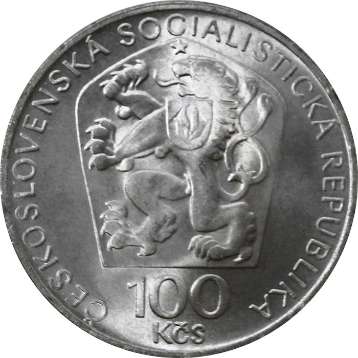 Stříbrná mince 100 Kčs B. Smetana 150. výročí 1974