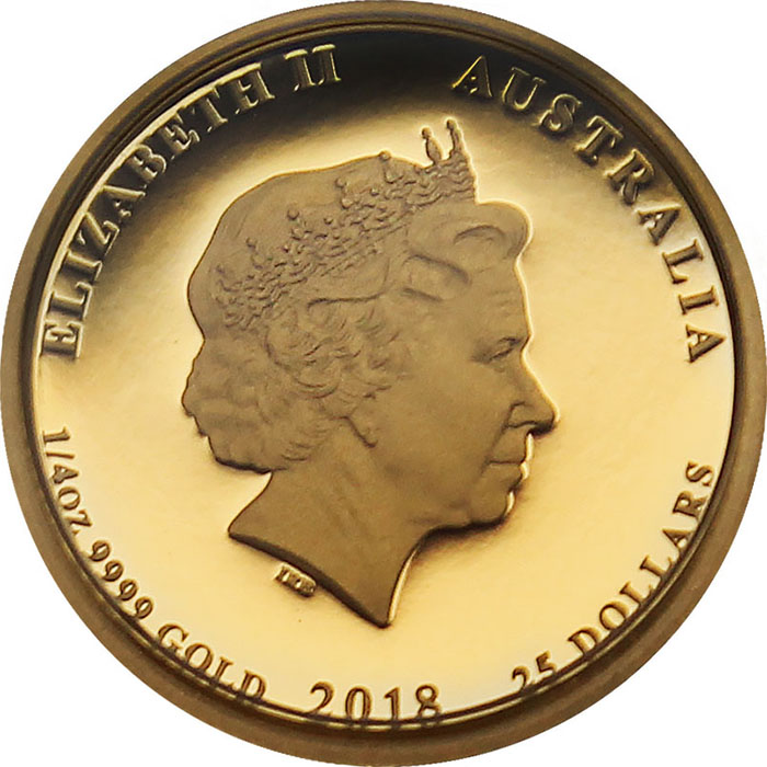 Zlatá mince 65. výročí korunovace Alžběty II. 1/4 Oz 2018 Proof