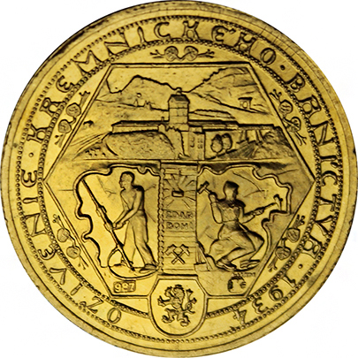 Zlatá medaile Oživenie Kremnického baníctva Jednodukát 1934