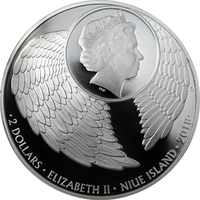 Stříbrná mince Crystal Coin - Anděl strážný - crystal AB 2018 Proof