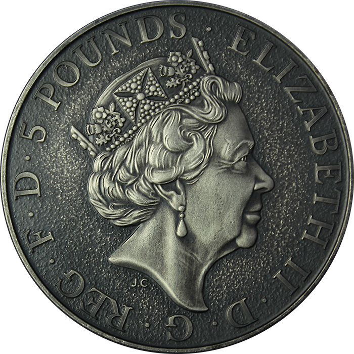 Stříbrná mince The Queen's Beasts The Griffin 2 Oz 2017 Antique Standard