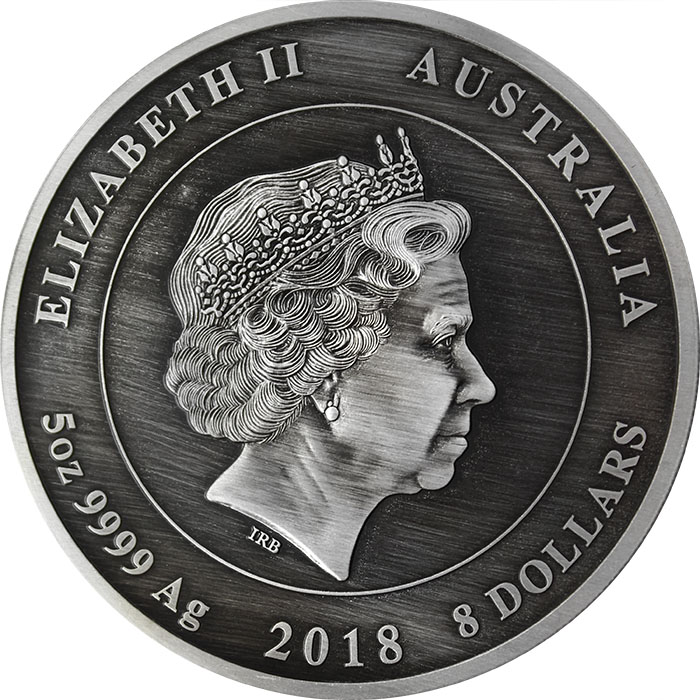 Zadní strana Strieborná minca 100. výročie konca I. svetovej vojny 5 Oz 2018 Antique Standard