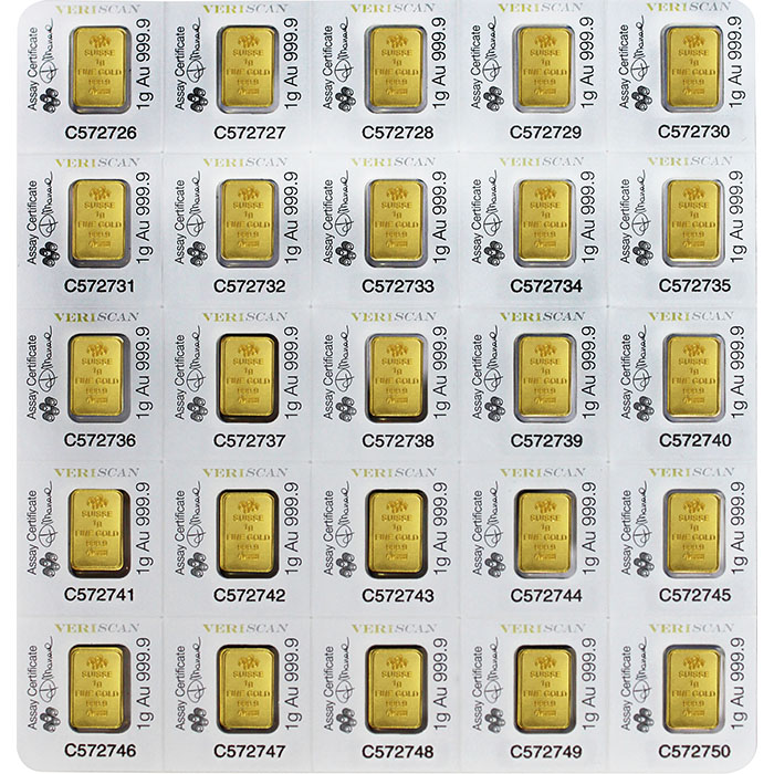 25 x 1g Pamp Fortuna Multigram25  Investiční zlaté slitky 