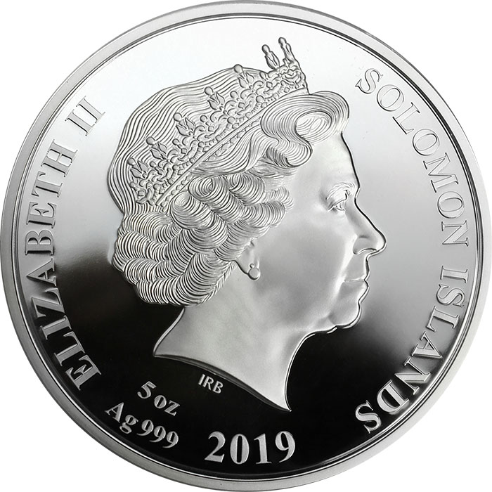 Stříbrná mince 5 Oz Přistání na Měsíci 50. výročí 2019 Perleť Proof