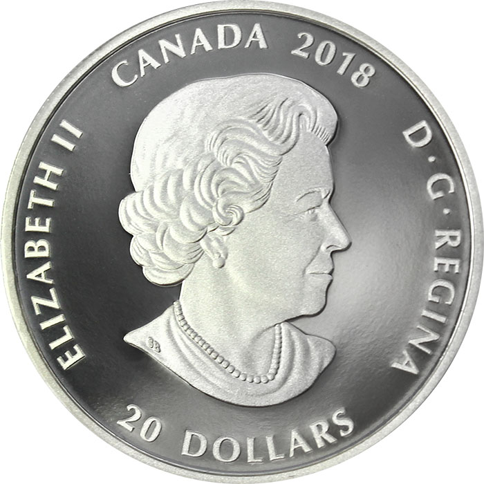 Stříbrná kolorovaná mince Medvěd grizzly 1 Oz Canadian Mosaics 2018 Proof