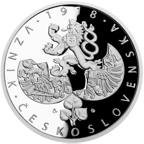 Sada štyroch strieborných dvouuncových mincí Prevratné osmičky našich dejín 2018 Proof