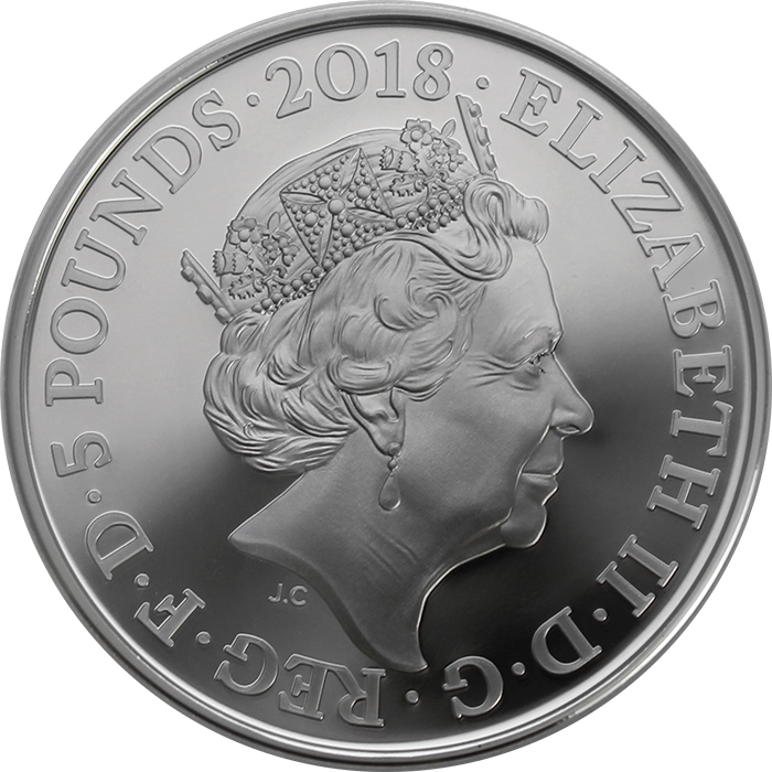 Zadní strana Stříbrná mince Princ Charles 70. narozeniny 2018 Proof