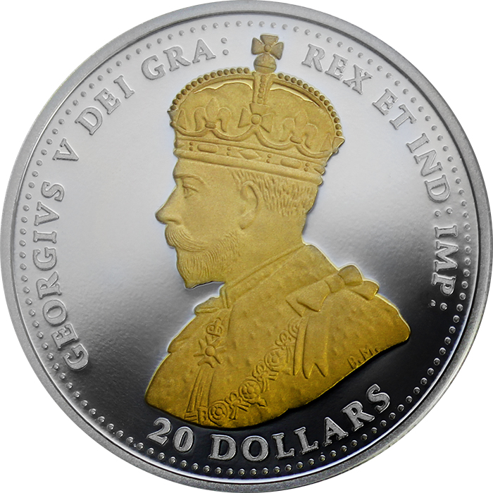 Zadní strana Stříbrná mince pozlacená Příměří z Compiegne - Battlefront series 1 Oz 2018 Proof
