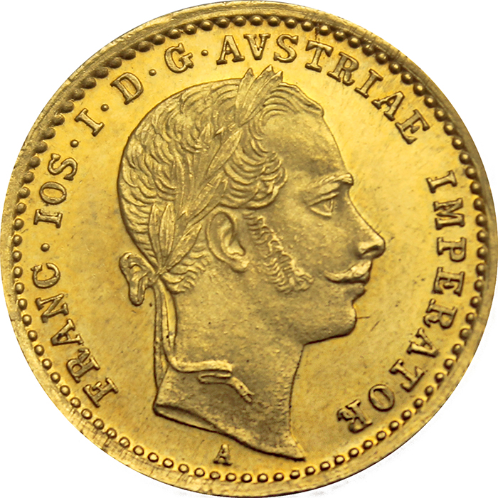 Zlatá mince Dukát Františka Josefa I. 1863