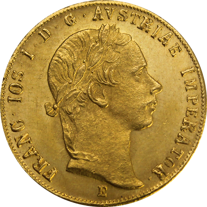 Zlatá mince Dukát Františka Josefa I. 1856 E