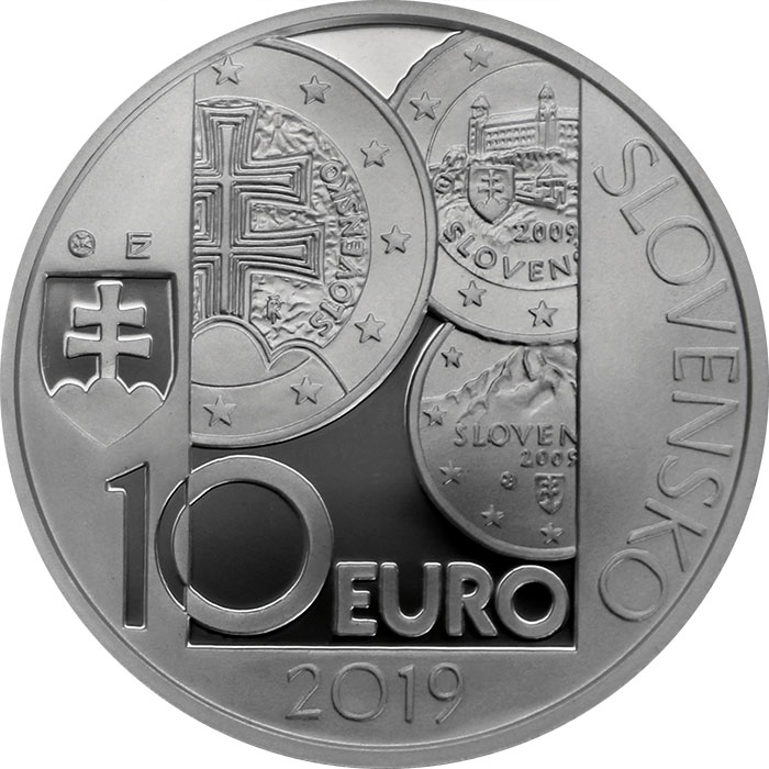 Strieborná minca Zavedenie eura v Slovenskej republike - 10. výročie 2019 Proof