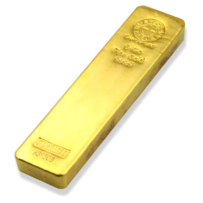 5000g Argor Heraeus SA Švajčiarsko Investičné zlaté tehličky