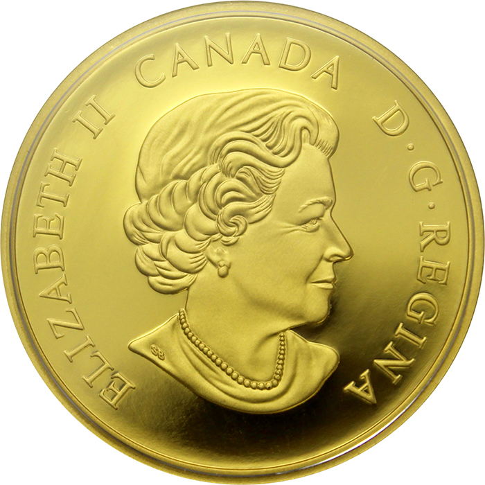 Zadní strana Zlatá mince Arctic - kanadská pobřeží 1 Oz 2019 Proof
