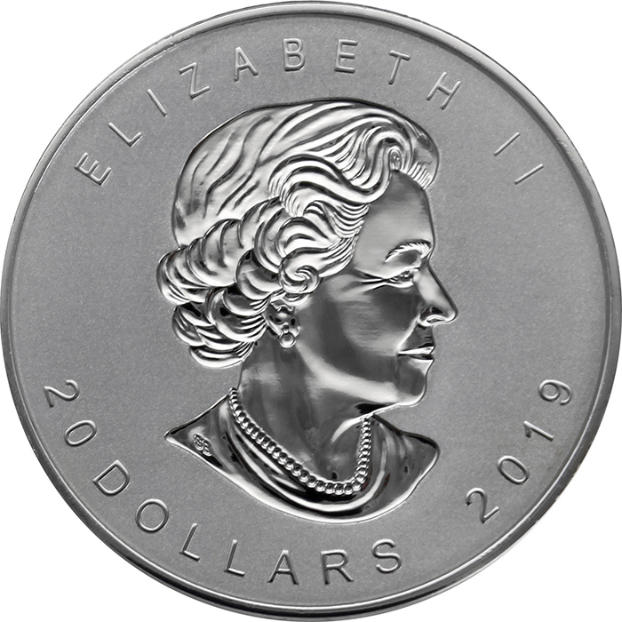 Zadní strana Strieborná pozlátená minca Maple Leaf - 40. výročie 1 Oz 2019 Proof
