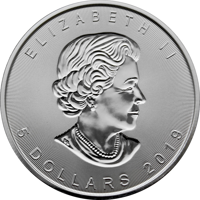 Stříbrná investiční mince Maple Leaf 1 Oz  - Incuse 2019