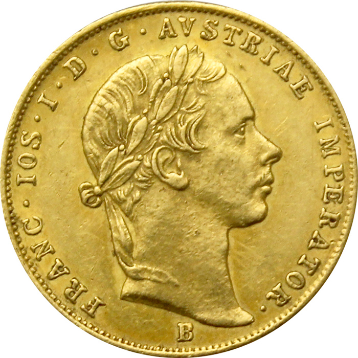 Zlatá mince Dukát Františka Josefa I. 1859 B
