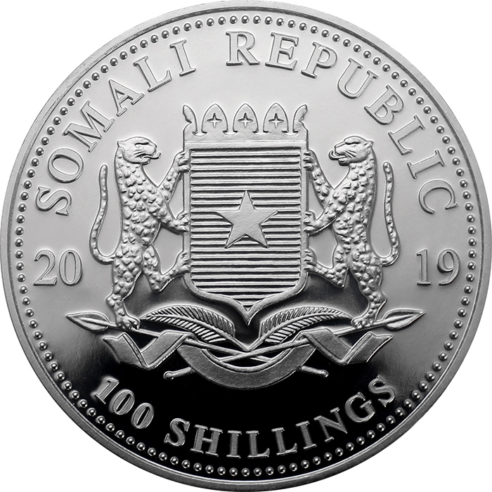 Stříbrná investiční mince Leopard Somálsko 1 Oz 2019