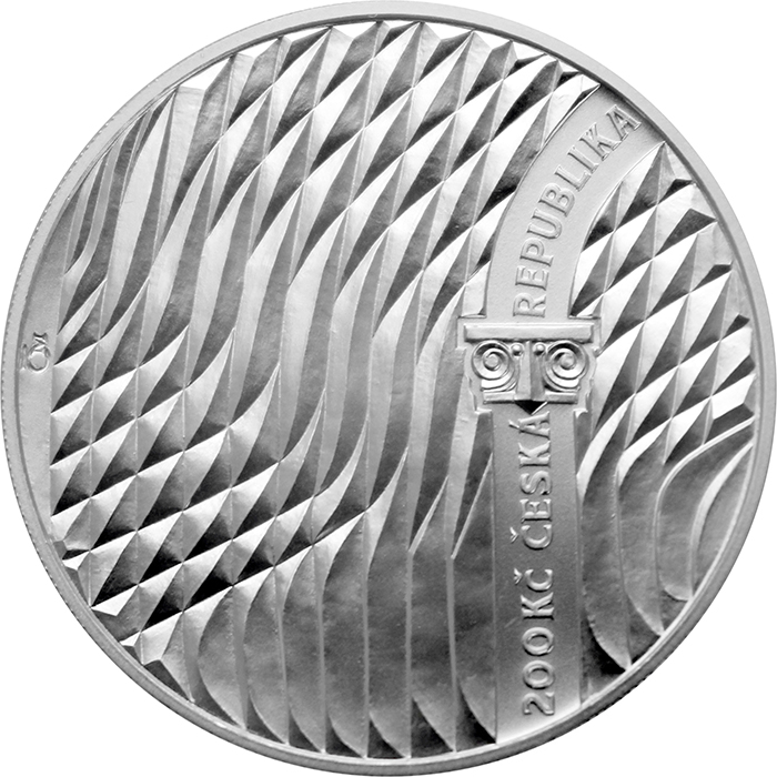 Zadní strana Stříbrná mince 200 Kč Založení SUPŠ sklářské v Železném Brodě 100. výročí 2020 Standard