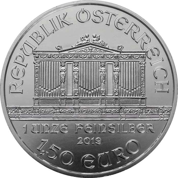 Stříbrná mince pozlacený Wiener Philharmoniker 1 Oz 2019 Standard