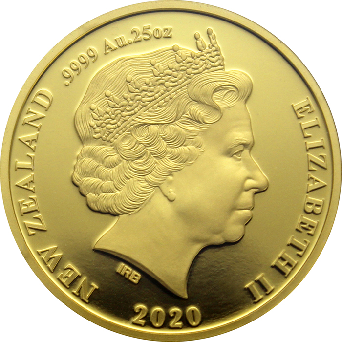 Zadní strana Zlatá mince Kiwi 1/4 Oz 2020 Proof