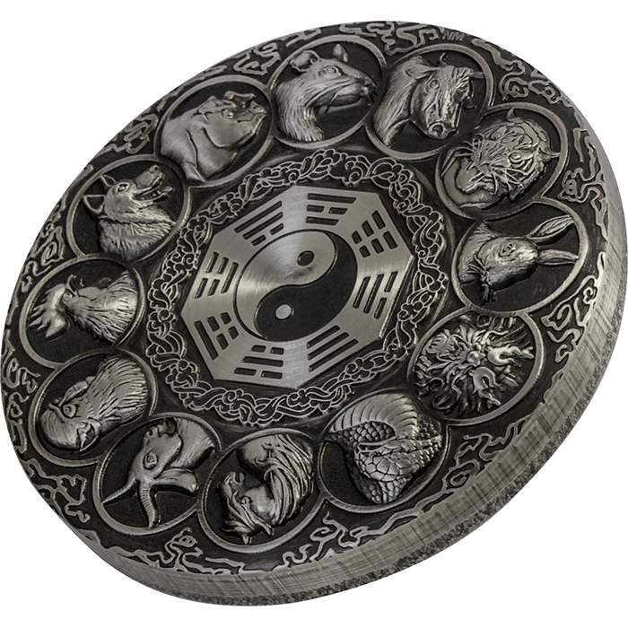 Strieborná minca 5 Oz Lunárna zvieratá 2019 Antique Standard