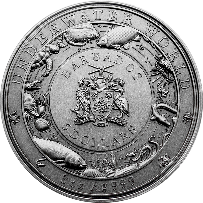 Strieborná minca 3 Oz Podmorský svet - Tuleň pacifický 2020 Antique Štandard