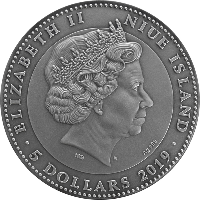 Zadní strana Strieborná minca 2 Oz Kotva 2019 Antique Štandard