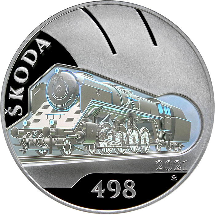 Stříbrná mince 500 Kč Parní lokomotiva Škoda 498 Albatros 2021 Proof