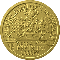 Zlatá mince 5000 Kč Městská památková rezervace Litoměřice 2022 Proof