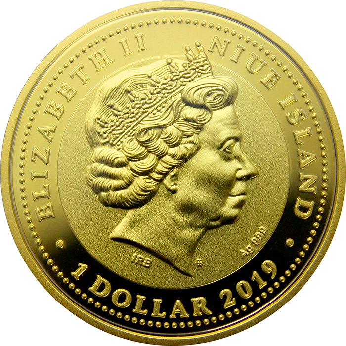Stříbrná pozlacená mince Skarabeus Onyx 2019 Proof
