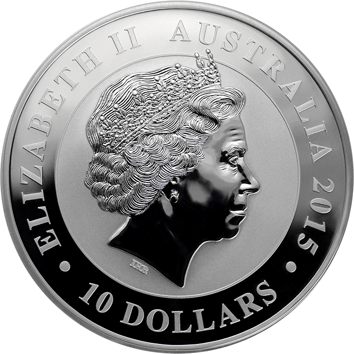 Stříbrná investiční mince Kookaburra Ledňáček 10 Oz 2015
