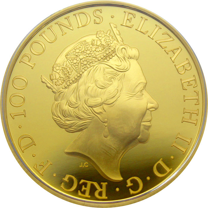 Zadní strana Zlatá minca White Horse of Hanover 1 Oz 2020 Proof