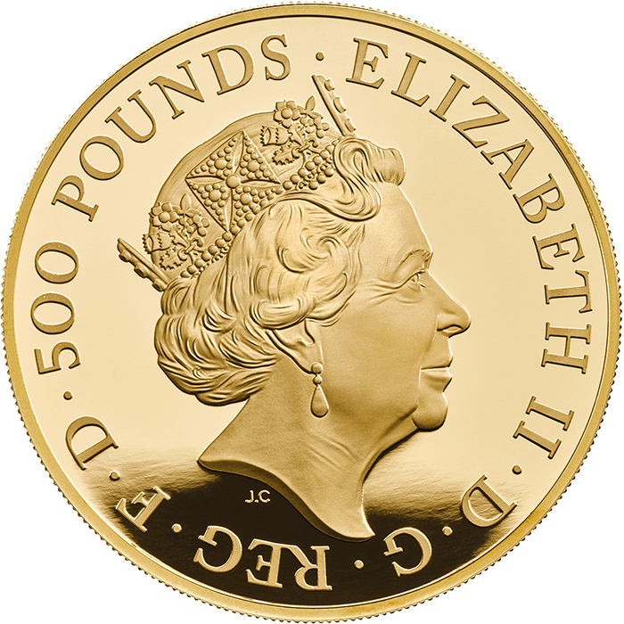 Zadní strana Zlatá mince 5 Oz White Horse of Hanover 2020 Proof