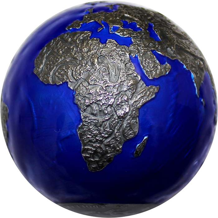 Stříbrná mince 3 Oz The Blue Marble - planeta Země v noci 2021 Antique Standard