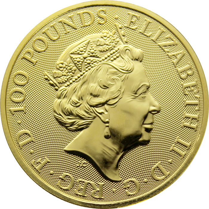 Zlatá investiční mince The Queen's Beasts The White Greyhound 1 Oz 2021