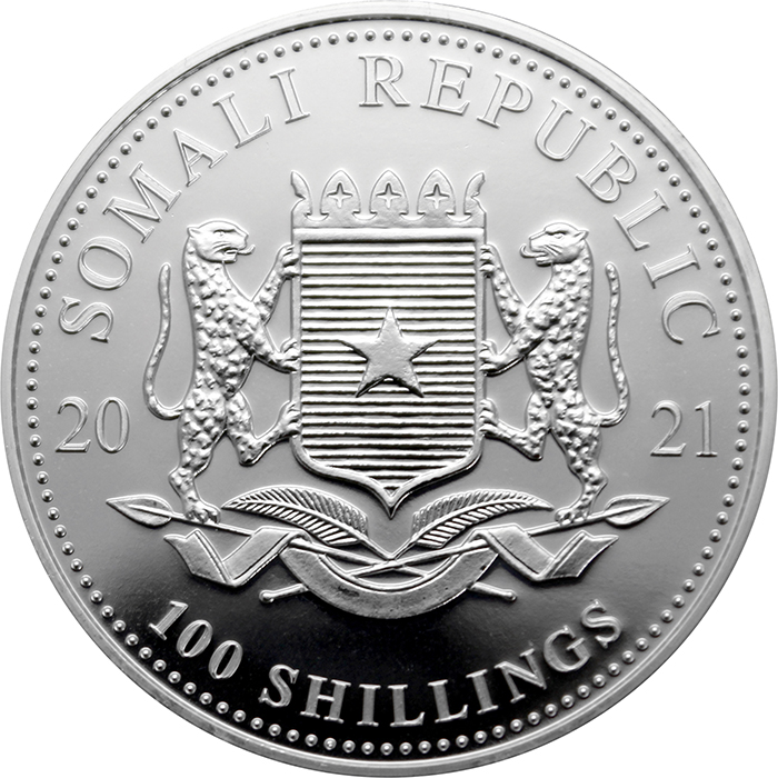 Stříbrná investiční mince Slon africký Somálsko 1 Oz 2021