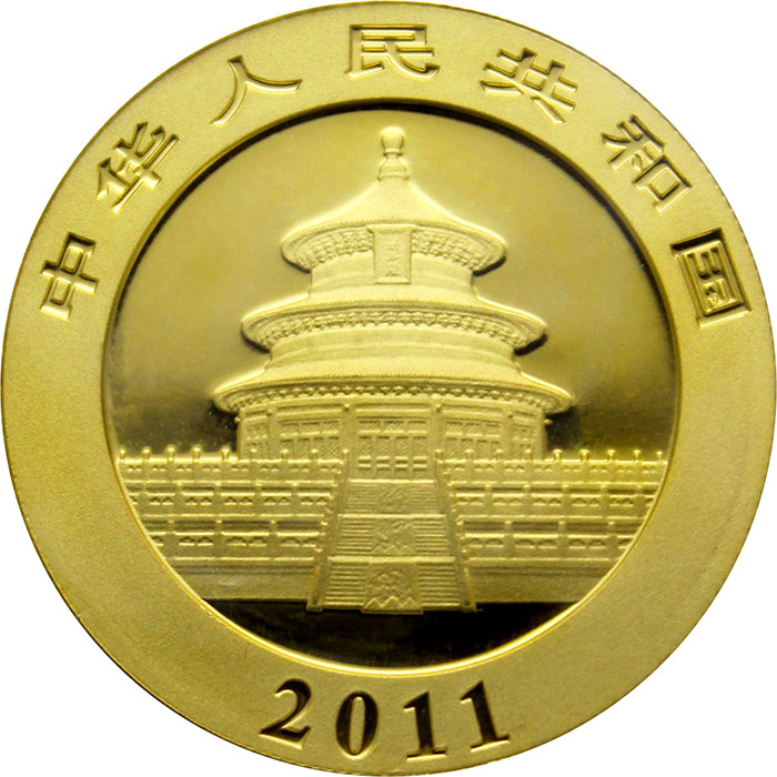 Zlatá investiční mince Panda 1 Oz 2011